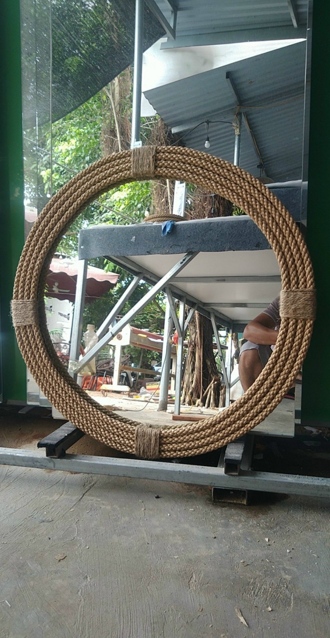 Gương Tròn Viền Dây Thừng 60cm