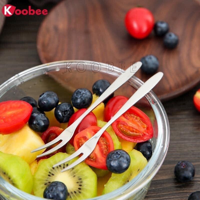 BỘ 10 DĨA BẠC ĐỨC 2 NHÁNH ĂN HOA QUẢ TIỆN LỢI