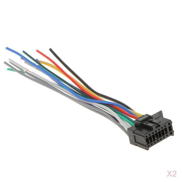 2x 16-Pin Wire Harness Cable 6.3'' Car Stereo Audio Power Plug Connector