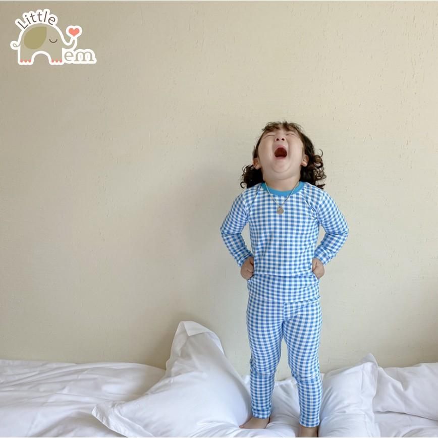 Bộ đồ dài tay cho bé trai/ bé gái _ Bộ caro