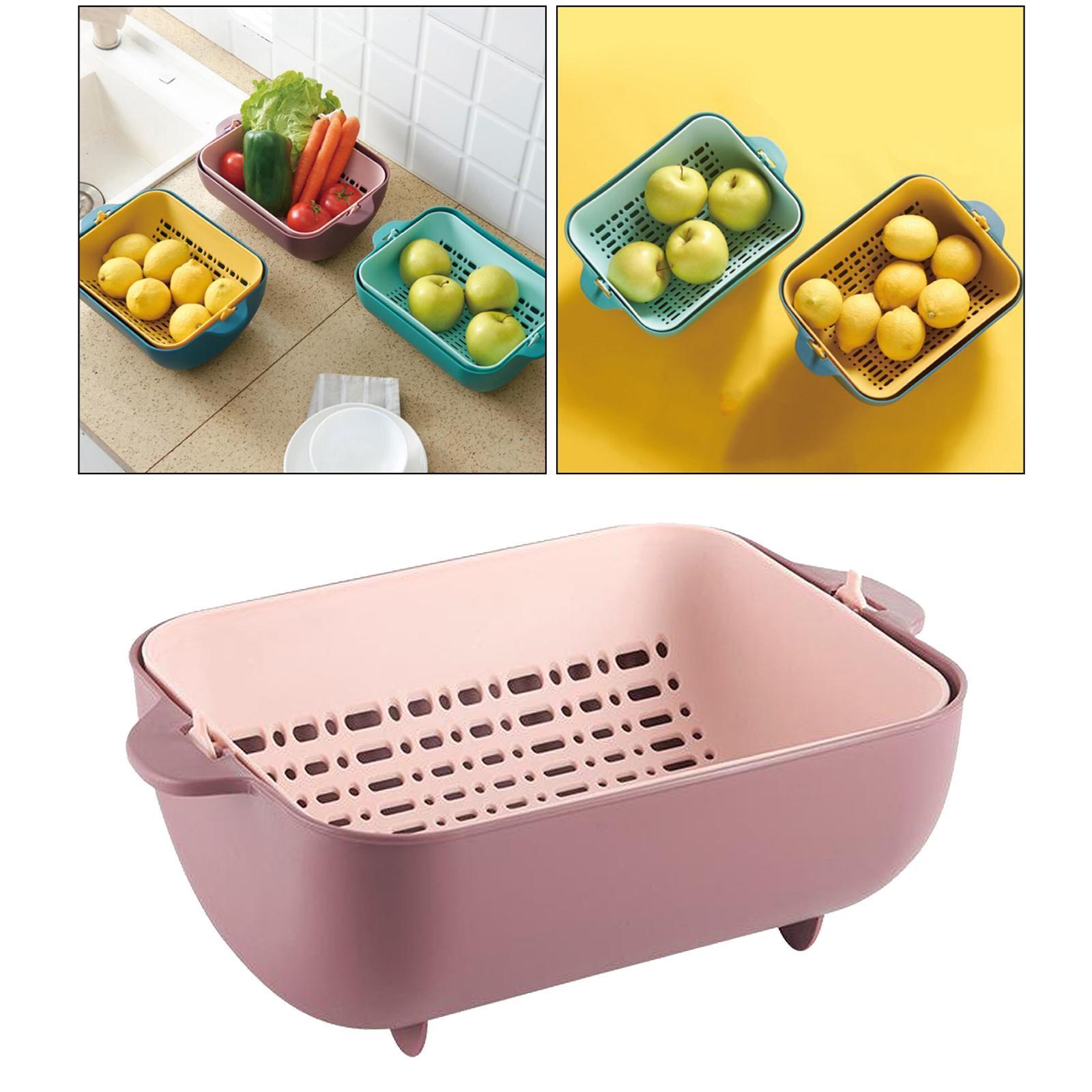 2in1 Kitchen Colander/Filter Bowl Double-layer Drain Basin Clean
