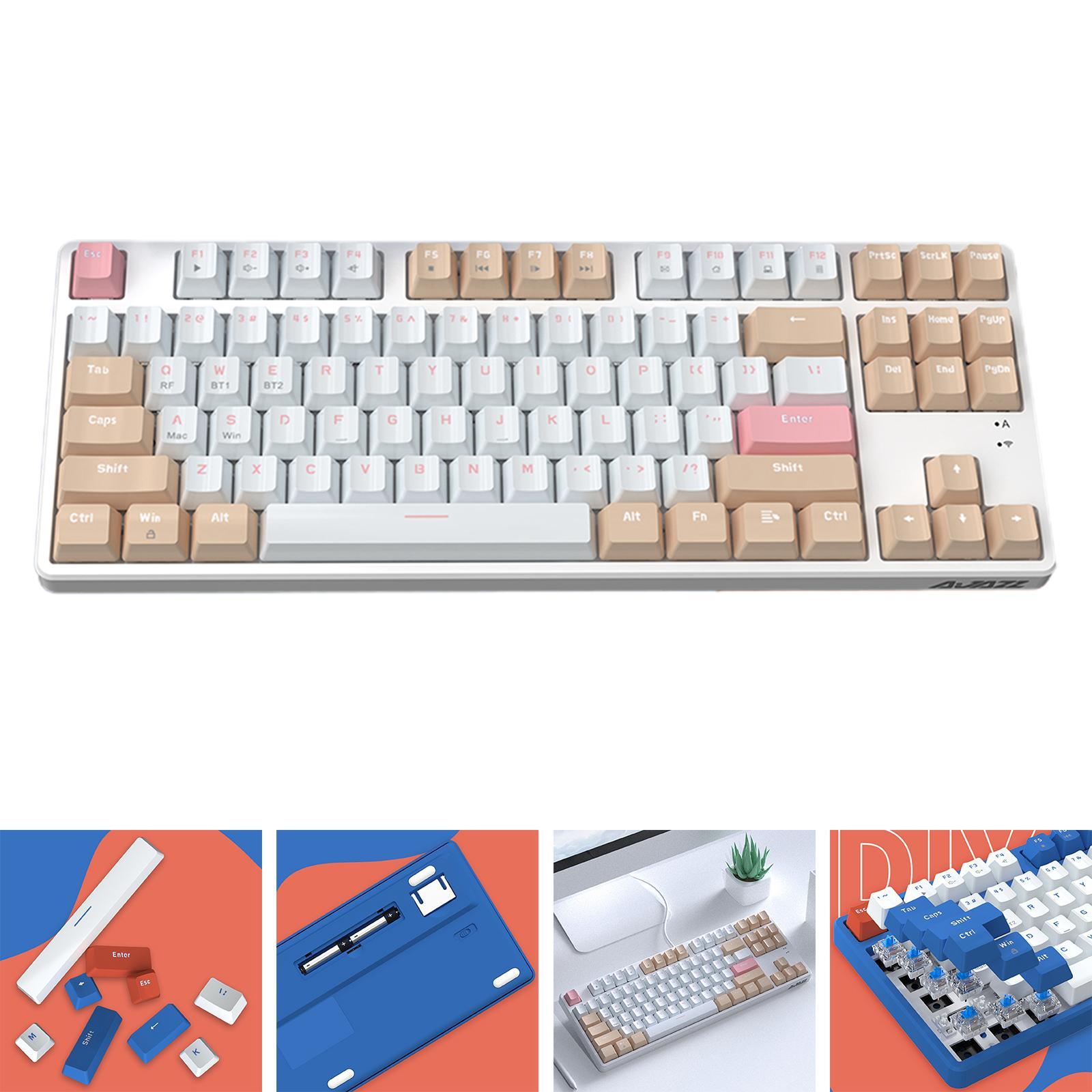 AK871 Mechanical Keyboard DIY USB Bluetooth Accessory for Gaming Home Office