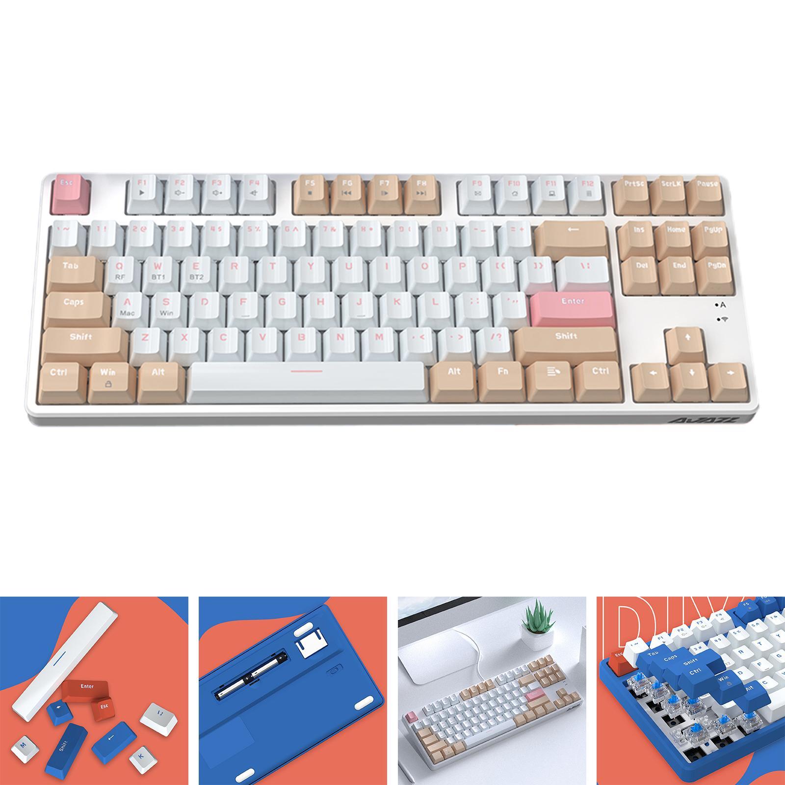 AK871 Mechanical Keyboard with A TKL Layout 87 Keys Wireless Office Keyboard
