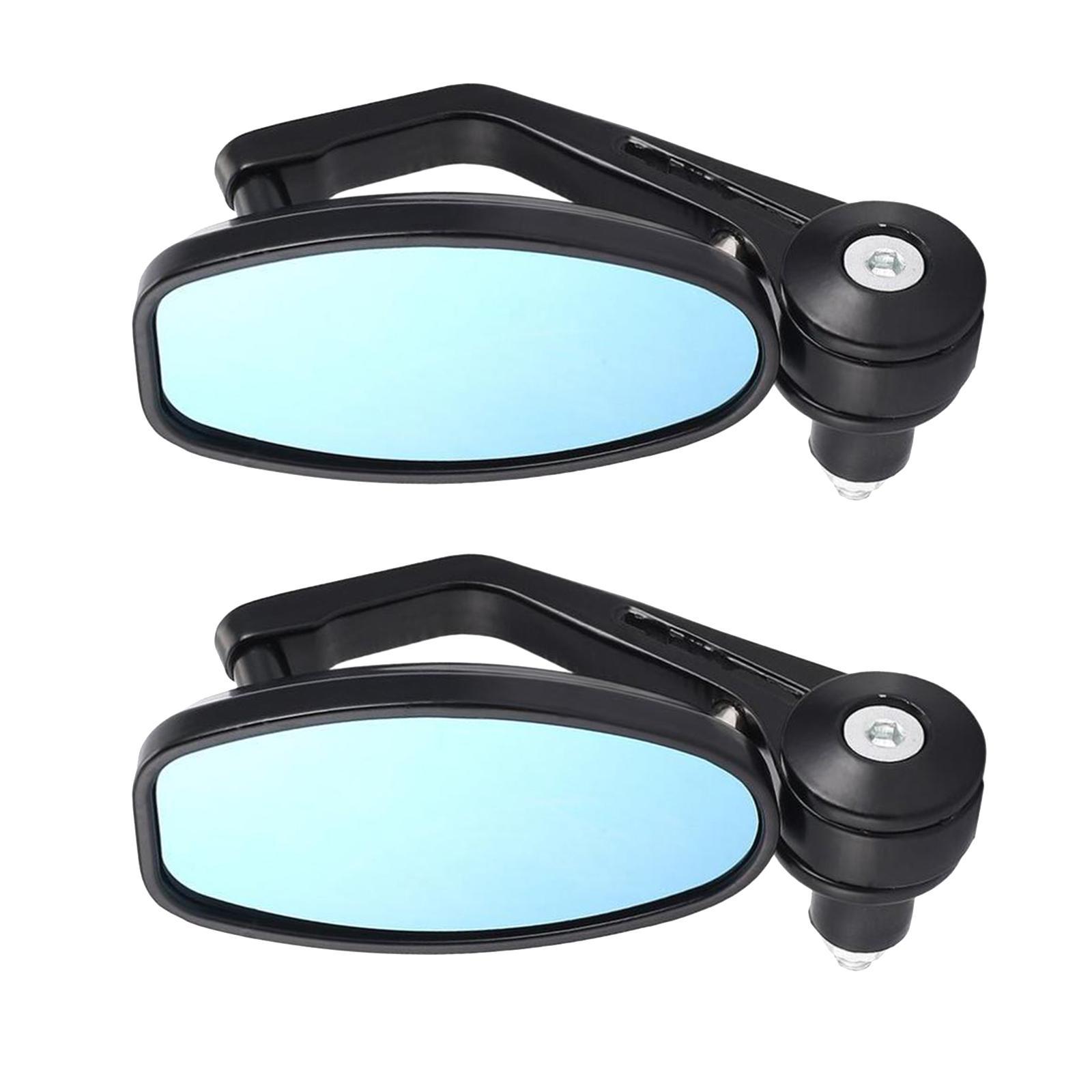 1 Pair Universal 7/8" Handle Bar End Motorcycle Rear View Mirrors Motor Bike