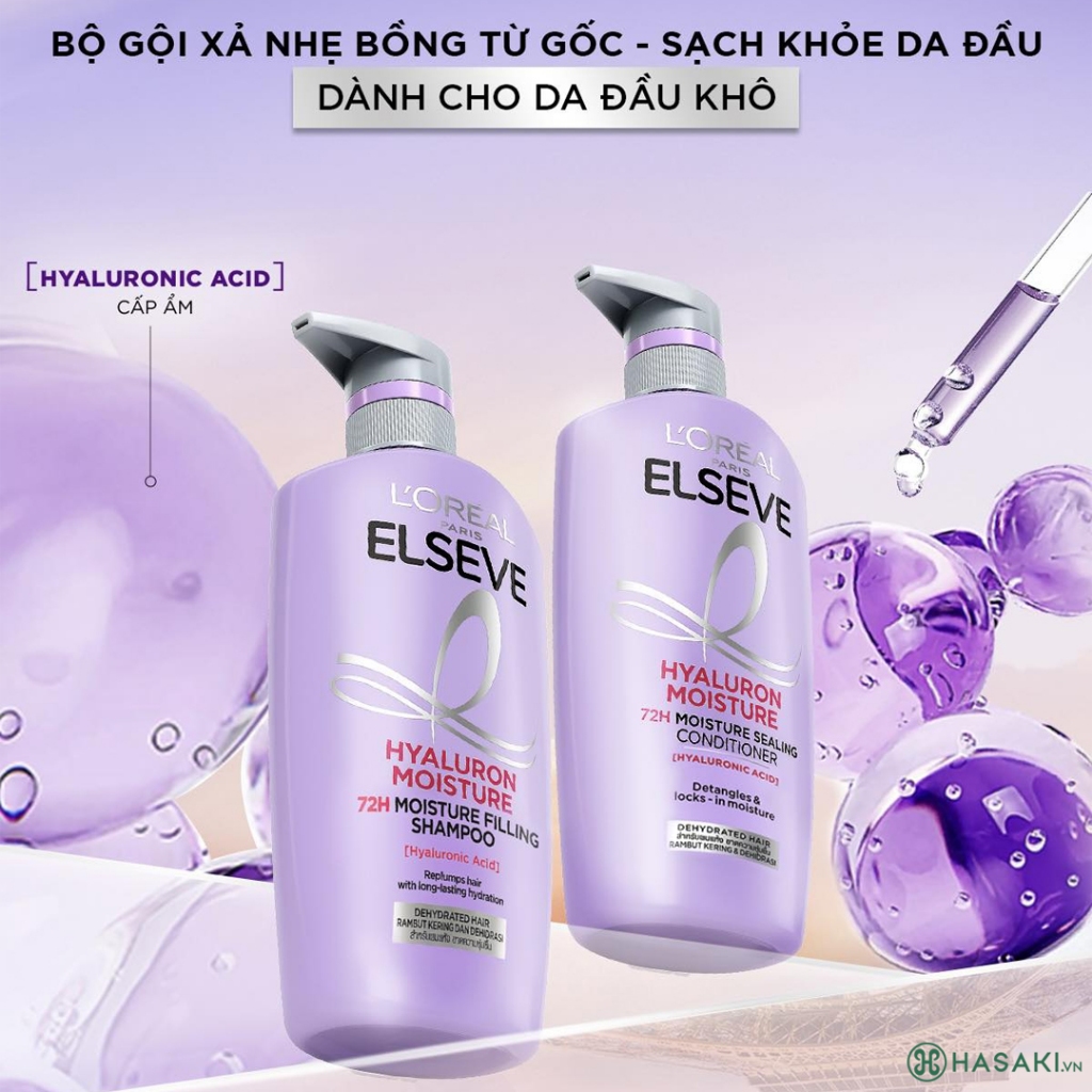 Bộ Gội Xả L'Oreal Tóc Phồng Bồng Bềnh Cho Da Đầu Khô