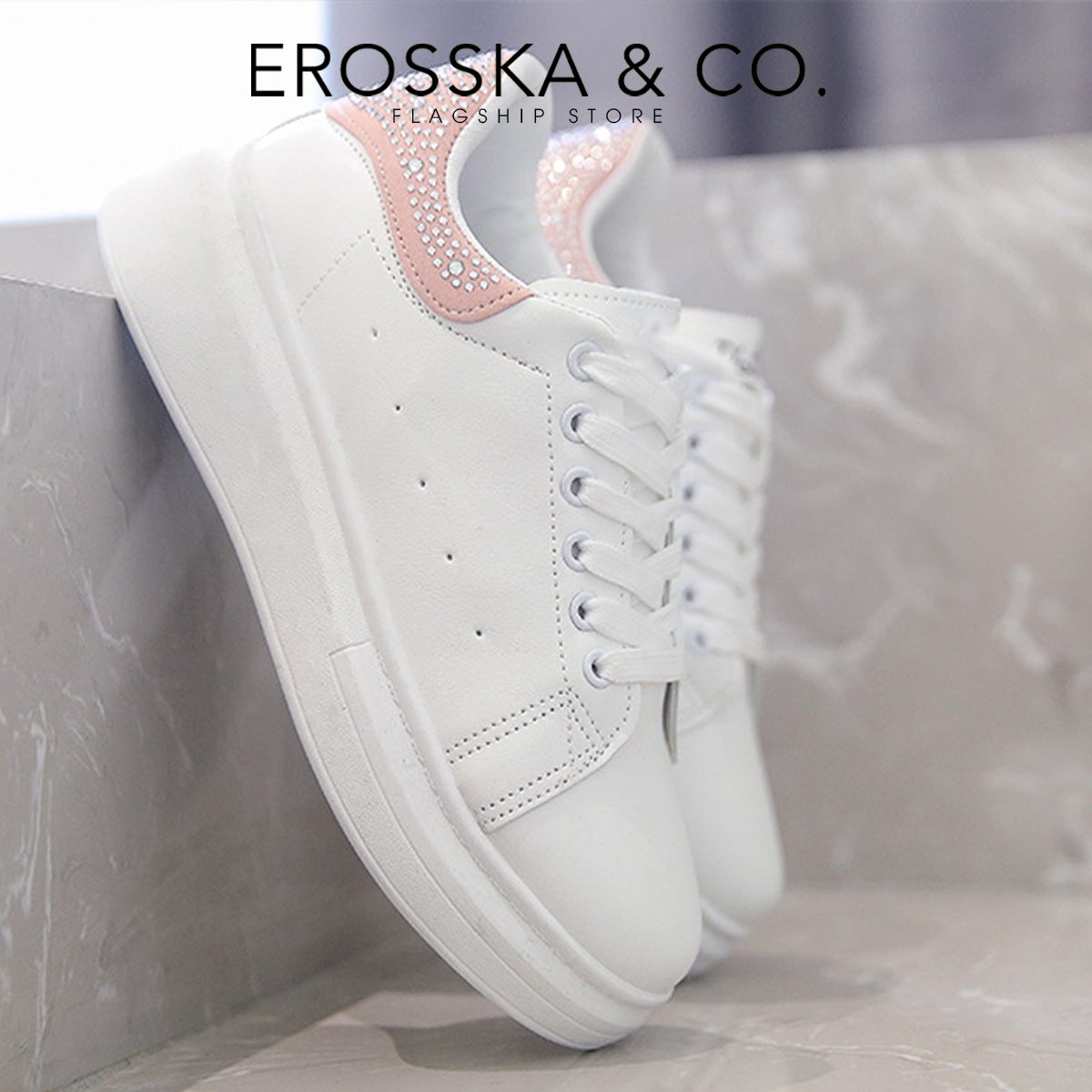 Erosska - Giày sneaker nữ đi học kiểu dáng basic trẻ trung  - GS008