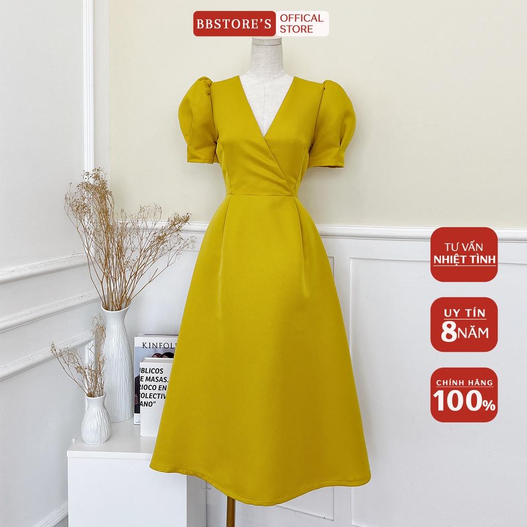 BBSTORE'S Đầm Xòe Tay Lỡ Cổ V Dự Tiệc Siêu Sang Trọng -D1341