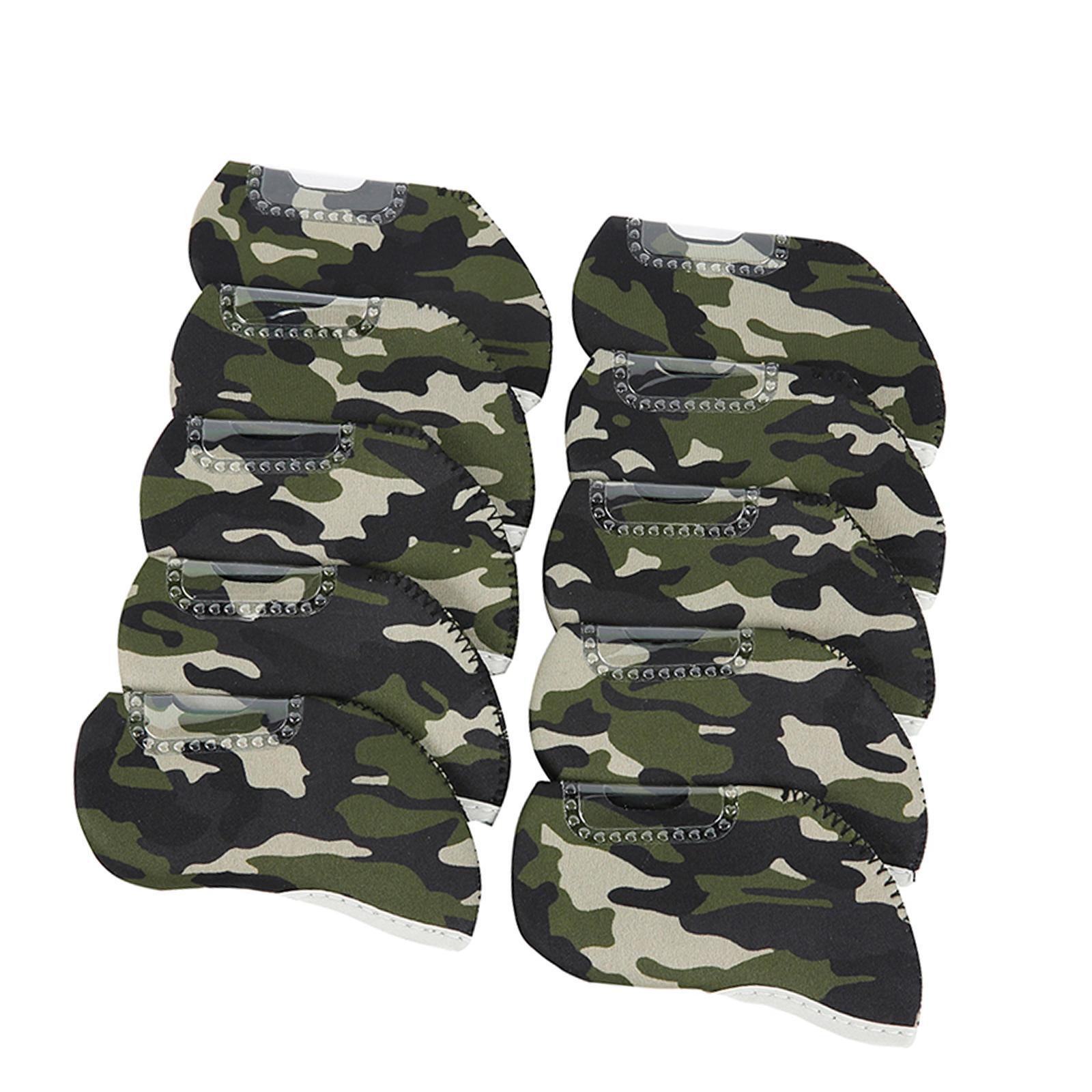 10Pcs Golf Iron Club Head Covers Set Golf Headcover Protection Golfer Gift