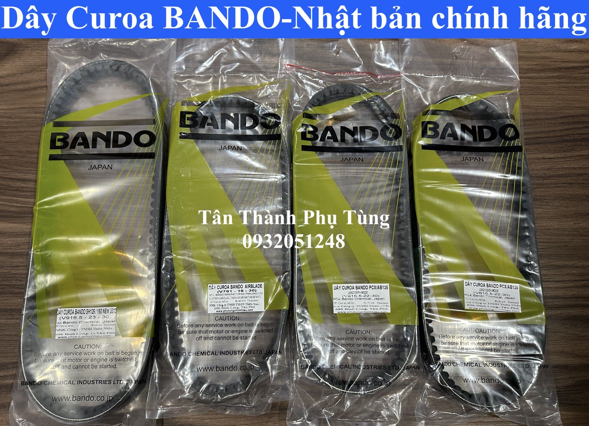 Dây Curoa BANDO Nhật bản: dành cho Air, Vario, Vision, SH