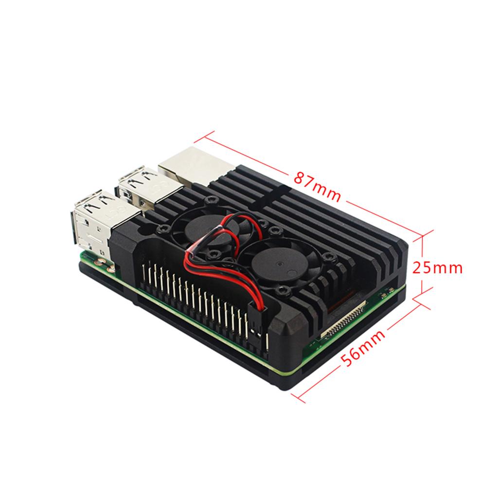 Dual Fan Cooler Fan with Enclosure Case for  3B+/3B/2B+/2B