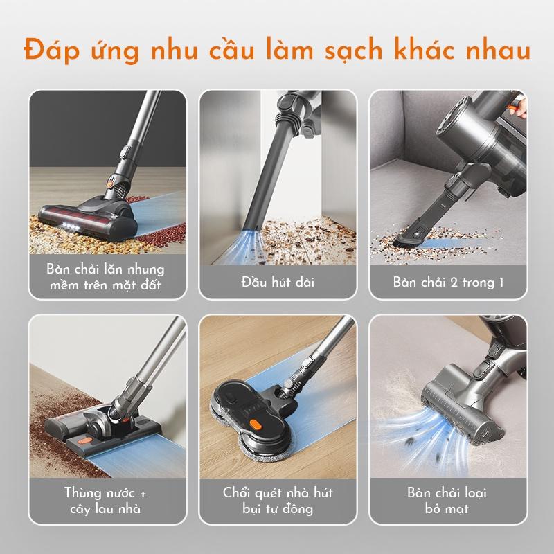 Máy hút bụi không dây GAABOR GVCL-D10A/Pro/Plus/Max lực hút mạnh bền bỉ - Màn hình HD - Hàng chính hãng