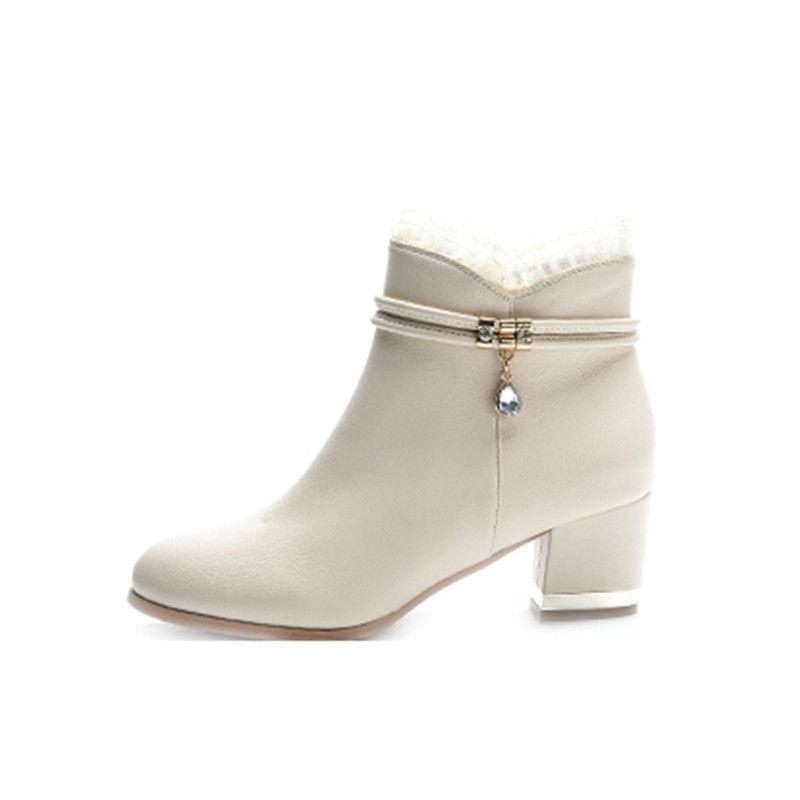 Giày bốt da mềm gót cao vừa thời trang mùa thu cho nữ 2021