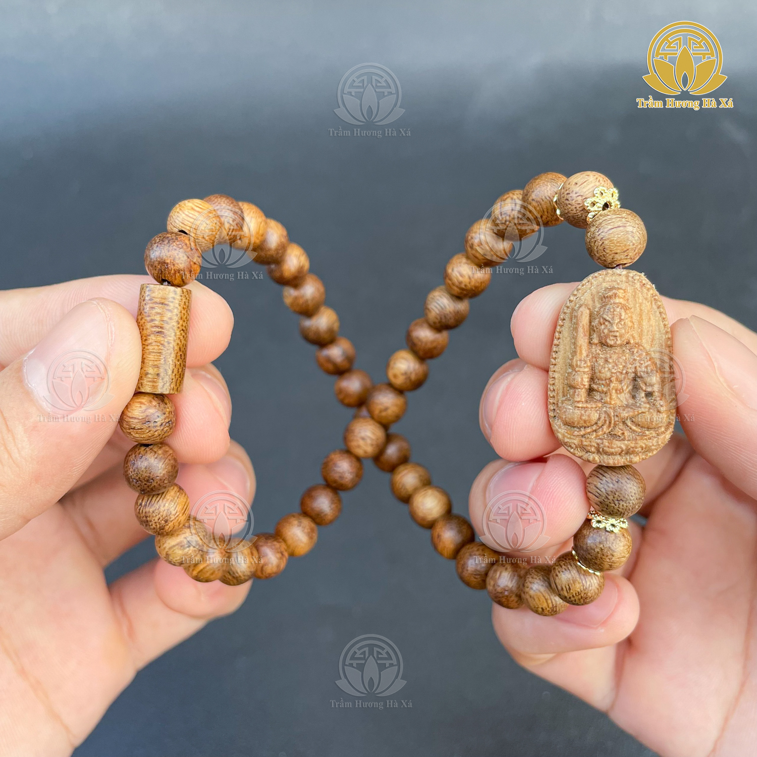 Vòng tay đôi trầm hương phong thủy HÀ XÁ mix mặt phật bản mệnh tuổi tý sửu dần mão thìn tỵ ngọ mùi thân dậu tuất hợi đeo tay cặp đôi nam nữ may mắn bình an tài lộc