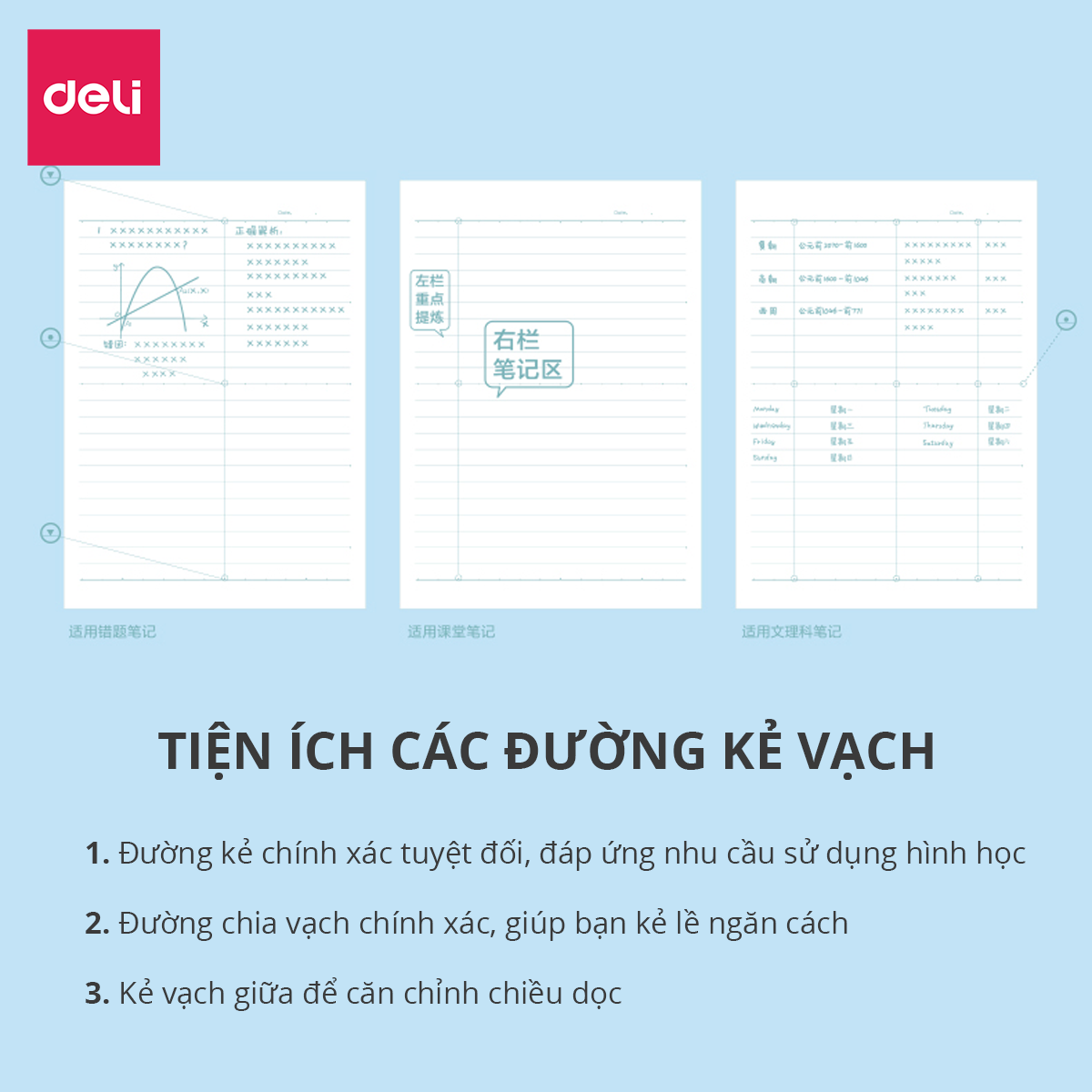 Sổ tay ghi chép khâu gáy A5 80 trang 70gsm Deli - Nhiều màu - Phù hợp làm sổ kế hoach planner, viết nhật kí, sử dụng như tập vở học sinh - FA540