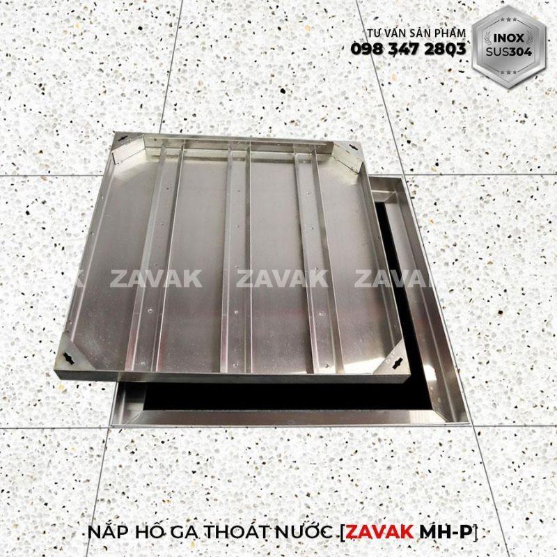 Nắp hố ga lát đá ZAVAK MHP-AA60 KT60x60cm/ lát đá 2cm/ inox 304