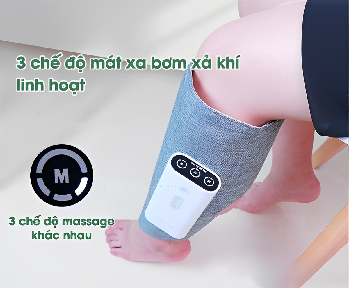 Máy massage bắp chân,đai massage chân chạy bằng pin ,giúp giảm đau, căng cứng cơ chân