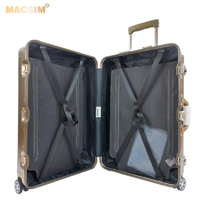 Vali hợp kim nhôm nguyên khối MS1318 Macsim cao cấp màu đen cỡ 20inches