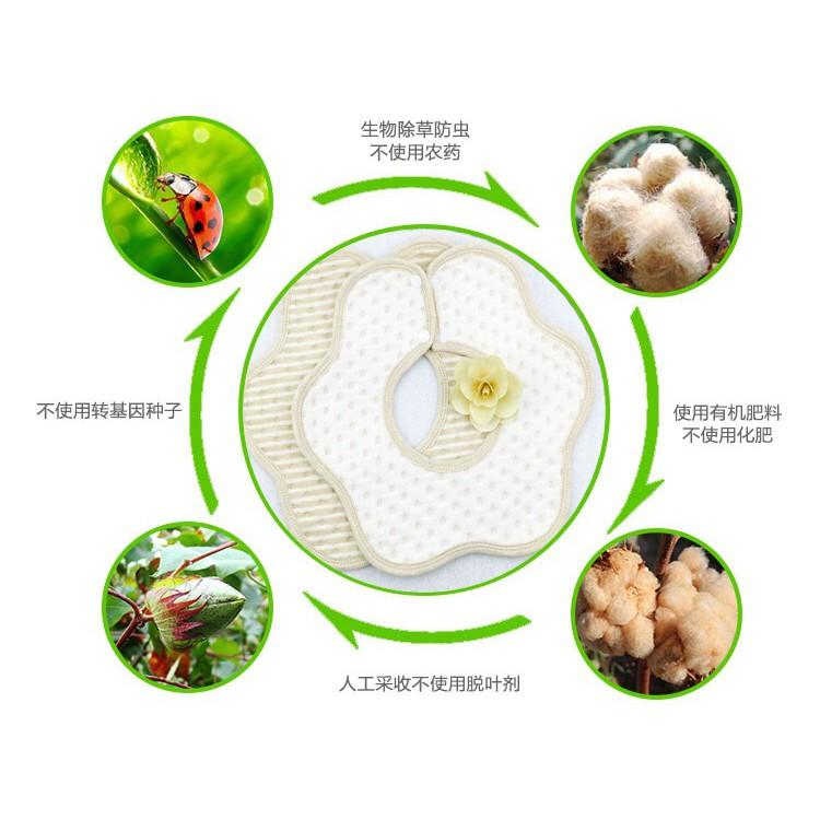 Sét mũ yếm bao tay bao chân cao cấp 100% cotton hữu cơ tự nhiên an toàn cho bé