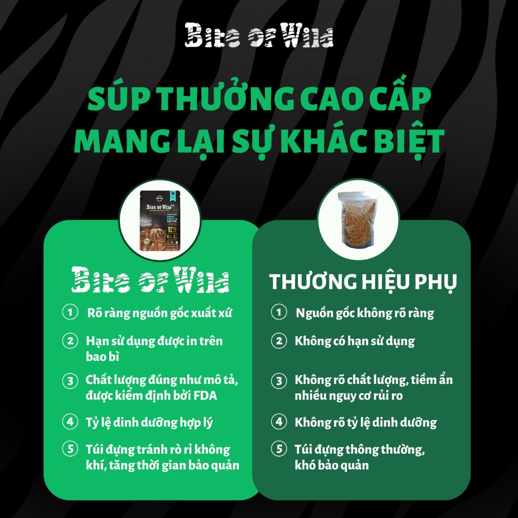 Thức ăn cho mèo Bite of Wild gói 300g không ngũ cốc, 92% thành phần thịt, hạn sử dụng 18 tháng
