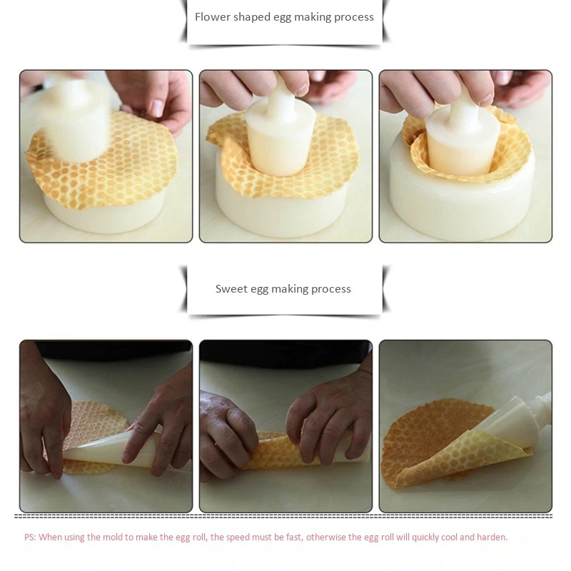 Dụng Cụ Tạo Hình Bánh Ốc Quế, Bánh Kẹp Cuốn, Phụ Kiện Cuốn Bánh Waffle