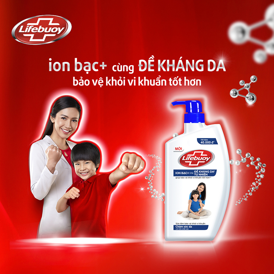 Sữa tắm Lifebuoy 850g Chăm sóc da dưỡng ẩm mềm mịn giúp bảo vệ khỏi 99.9% vi khuẩn và ngăn ngừa vi khuẩn lây lan trên da