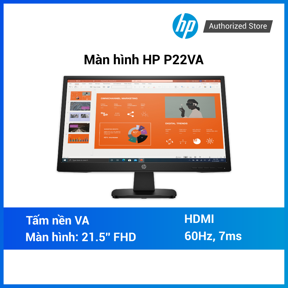 Màn hình máy tính HP 453D2AA P22VA G4 21.5 inch FHD 60Hz ĐEN -Hàng chính hãng