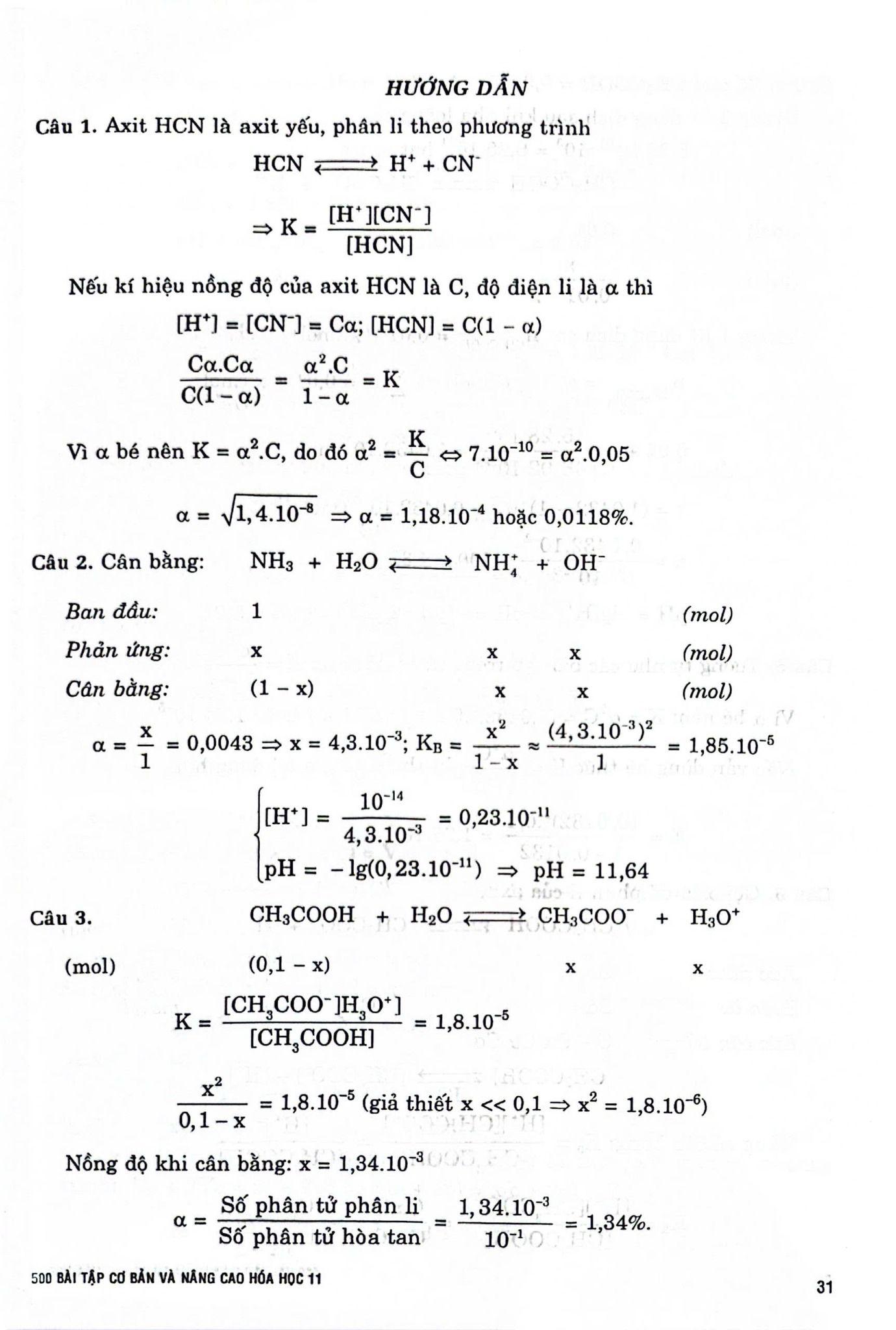 Sách - 500 Bài Tập Cơ Bản Và Nâng Cao Hóa học 11