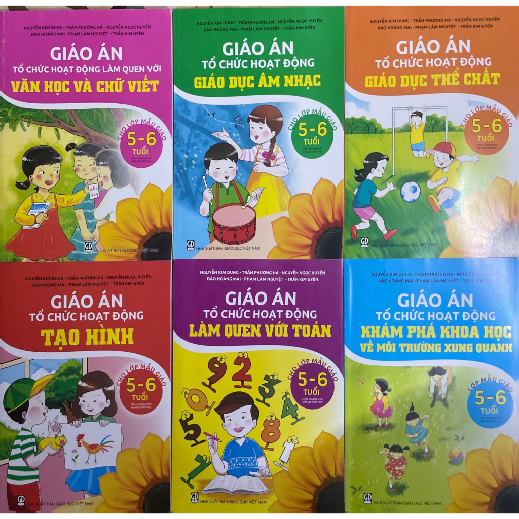 Combo 6 cuốn Giáo án tổ chức hoạt động lớp mẫu giáo 5-6 tuổi