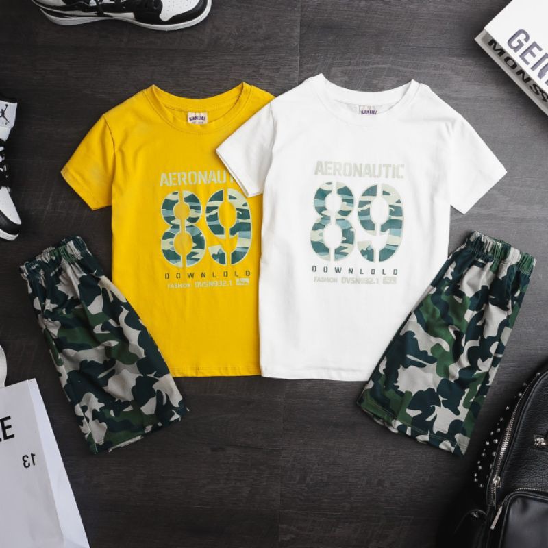 Bộ thun cotton ngắn tay cho bé trai 2-12t