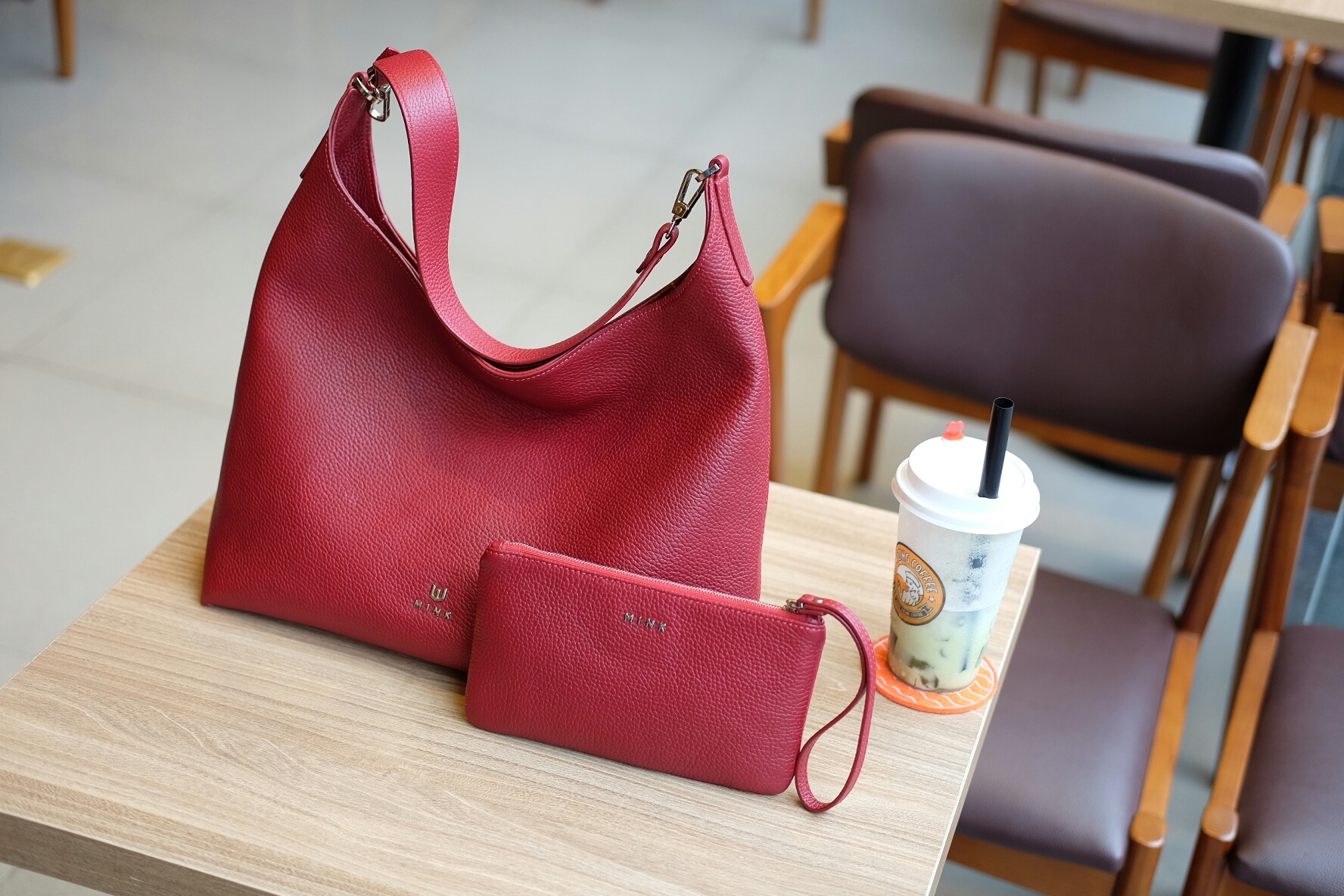 Bộ đôi túi hobo Hanah- Clutch Kandy da bò thật cao cấp  thanh lịch, sang trọng