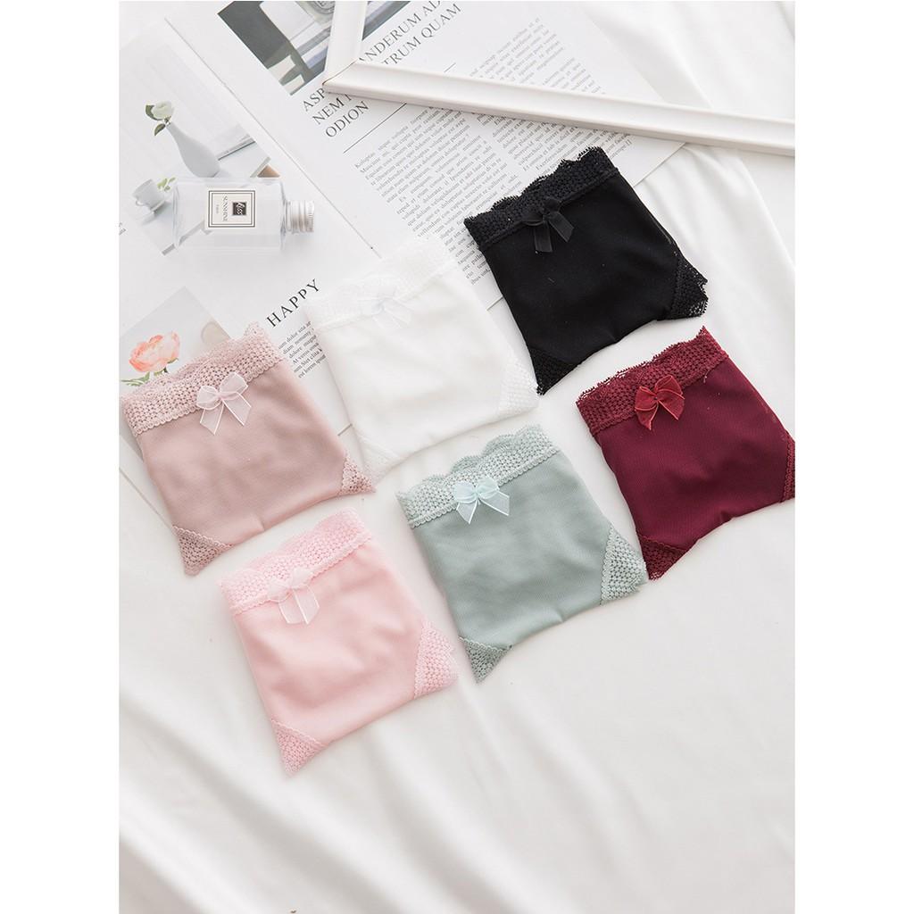 Quần chip lót nữ ren nơ cotton thun lạnh dễ thương sexy gợi cảm rẻ đẹp Y73
