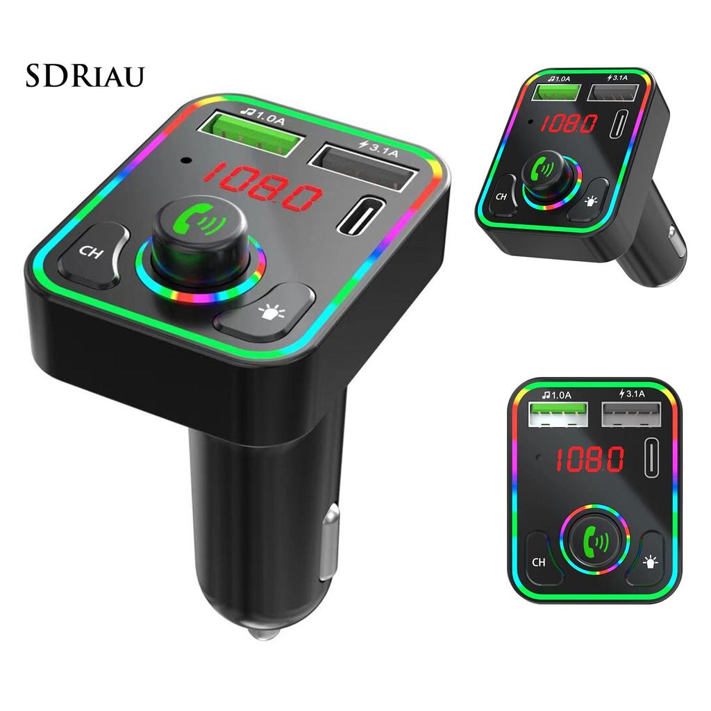 *QXDZ* F3 Hands-free Car Auto Charger Bluetooth 5.0 MP3 Player FM Transmitter with Colorful Light