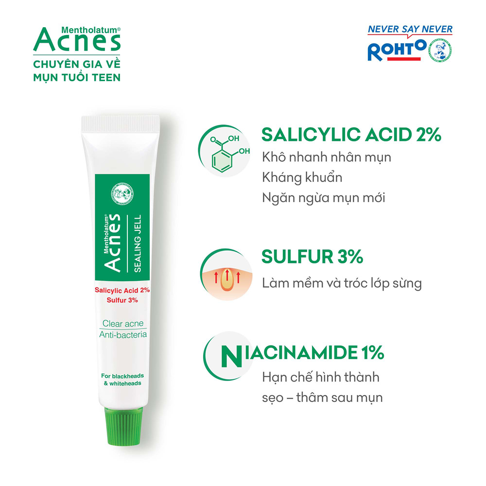 Gel chấm mụn đầu trắng và đầu đen Acnes Sealing Jell 18g