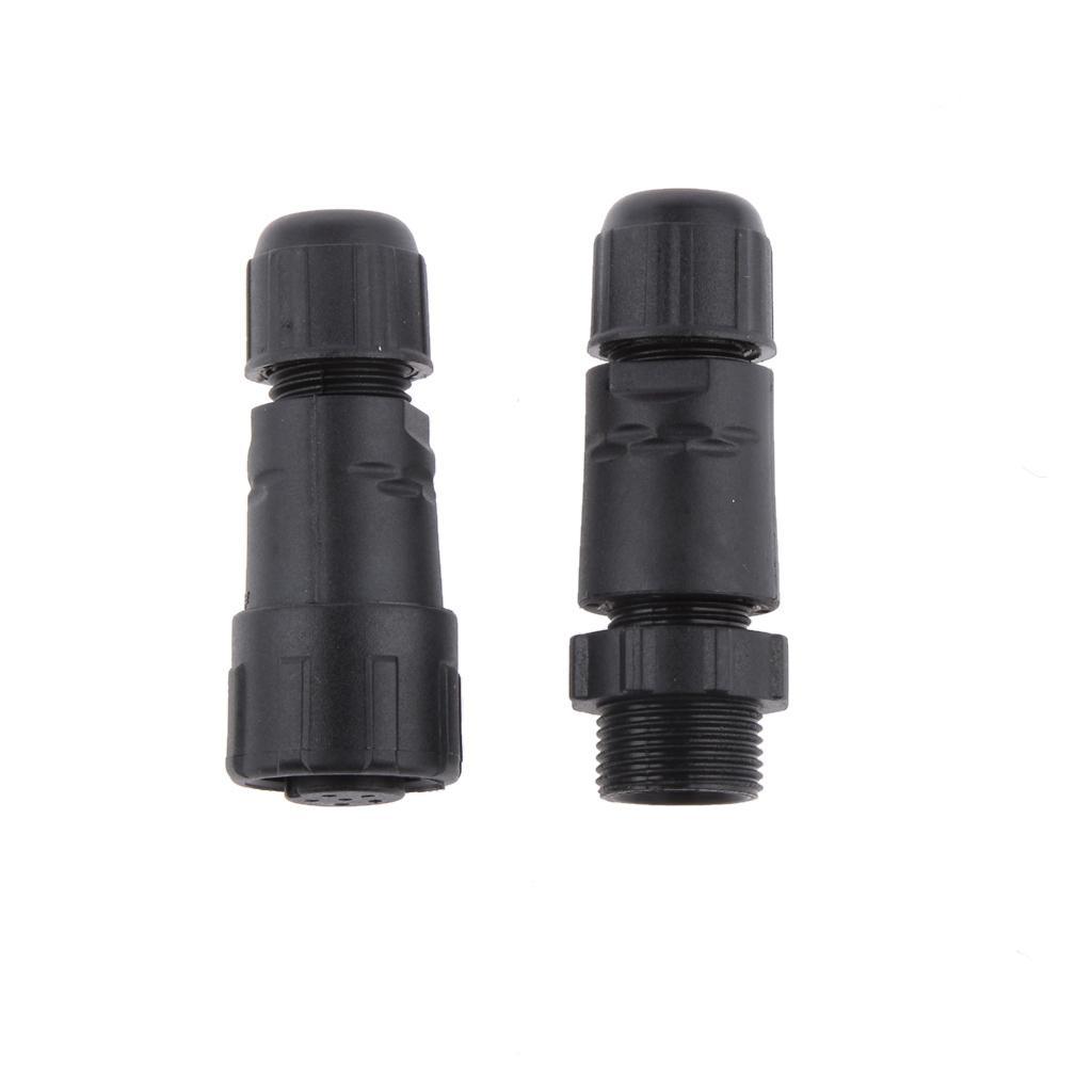 5A 7.5mm IP68 6 Pins Assembled Waterproof Electrical Cable Connector Socket - 5 pins