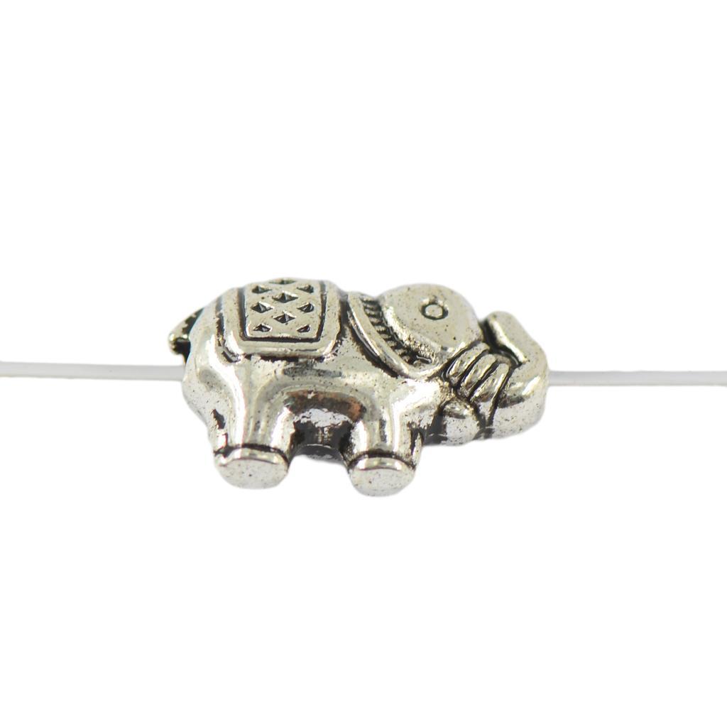 50 pcs Tibetan  Elephant Spacer Charms Alloy Bead Jewelry DIY Makings