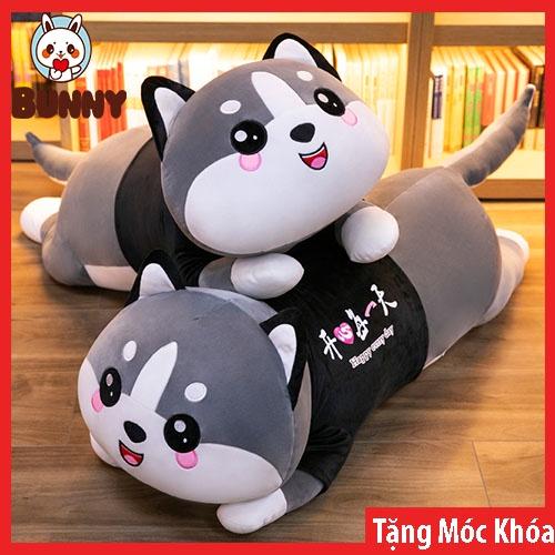 Gấu Bông Mèo Bi Xám size 1m1/1m4, Gấu Ôm Mèo Husky Mèo Bông Siêu To Khổng Lồ Siêu Êm Mịn 