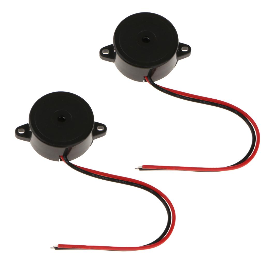 Hoạt Động Piezo Buzzer DC 1.5-15V 85dB Với 2 Dây Dẫn Điện Alarmer 2 Gói