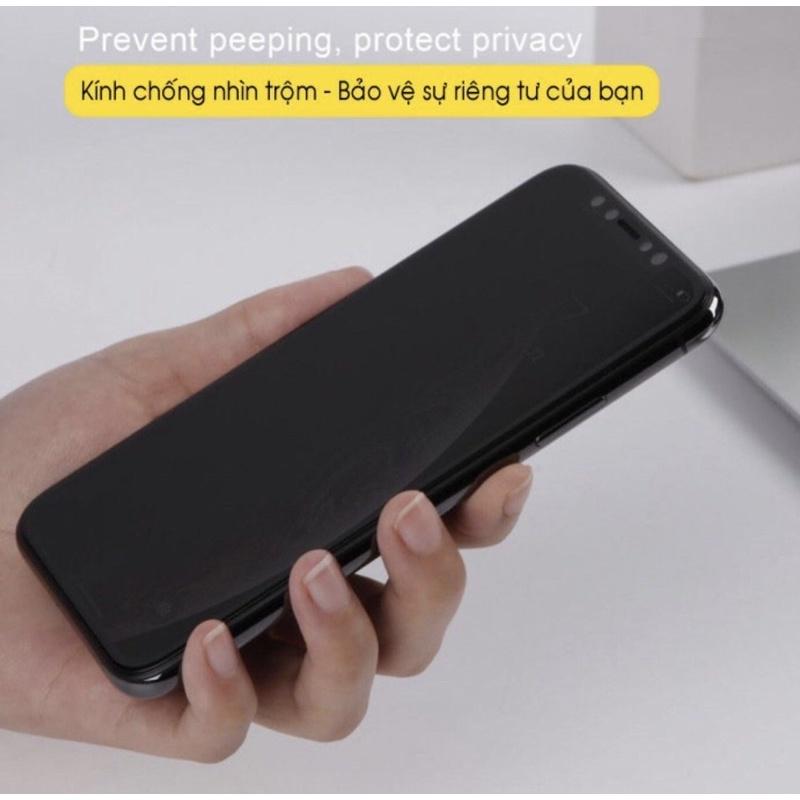 Kính cường lực chống nhìn trộm,hạn chế bám Vân tay cho 6g/6s/ 6p/7p/8p/x /xs/xs max/11/11pro/11promax/12 6.1/12promax