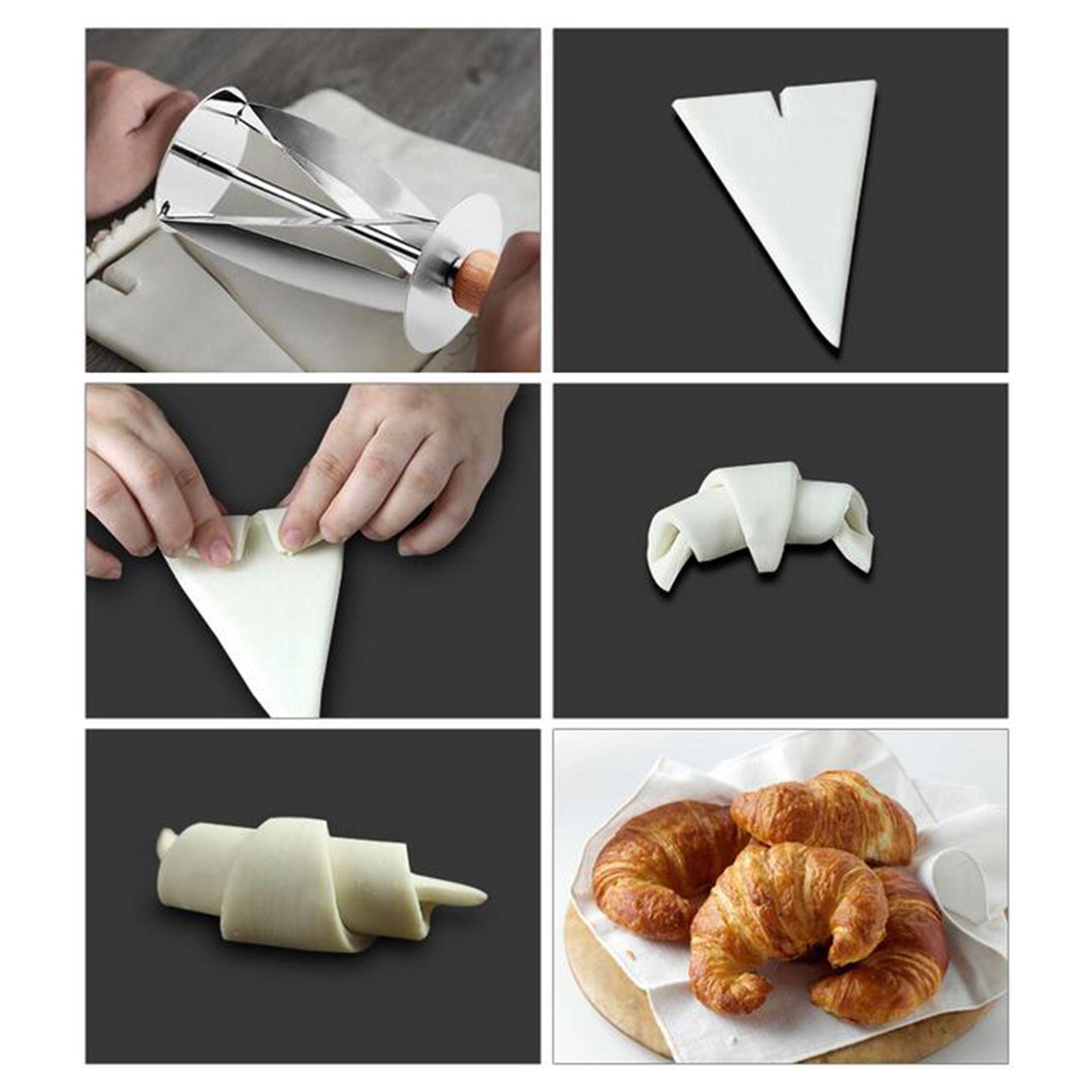 Stainless Steel Bread Cutter with Wooden Handle for Kitchen Baking Tools