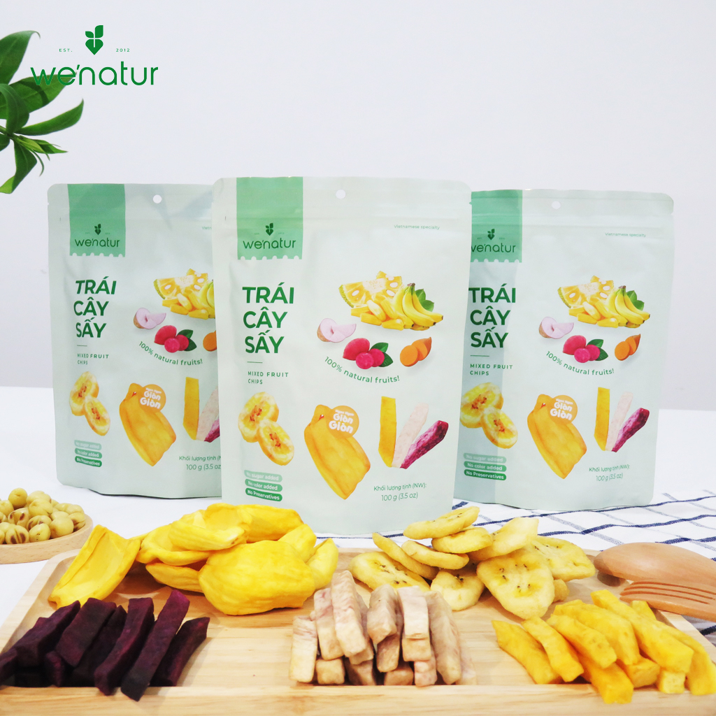 Combo 3 Gói Trái Cây Sấy Giòn we'natur 100g