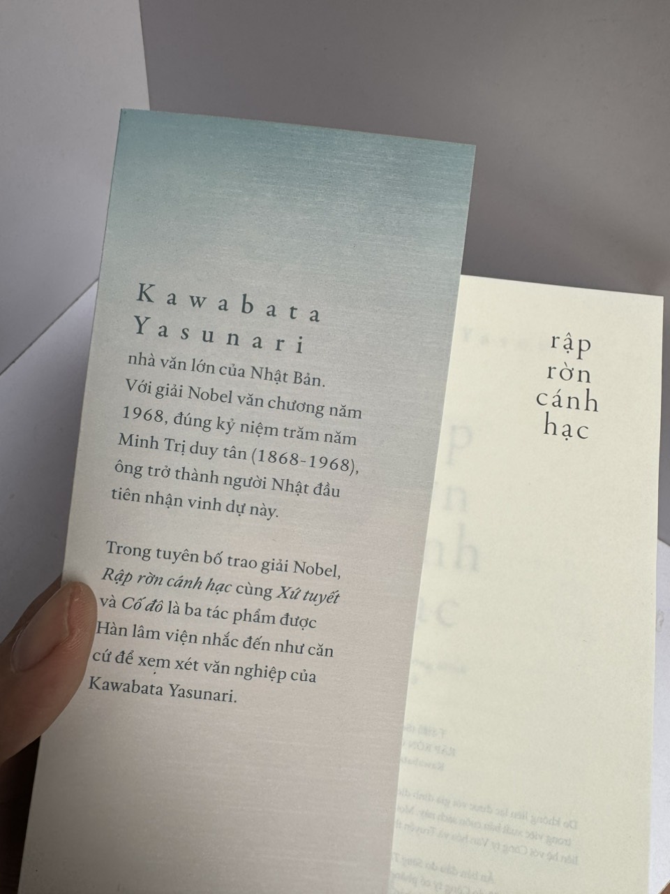  (Tác giả giành giải Nobel Văn chương 1968) RẬP RỜN CÁNH HẠC – Kawabata Yasunari – Nguyễn Tường Minh dịch – Nhã Nam 