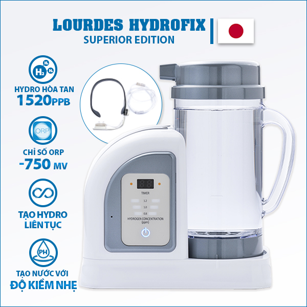 Máy Tạo Nước &amp; Khí Hydro Lourdes Hydrofix Superior Edition, Chính Hãng Nhật Bản