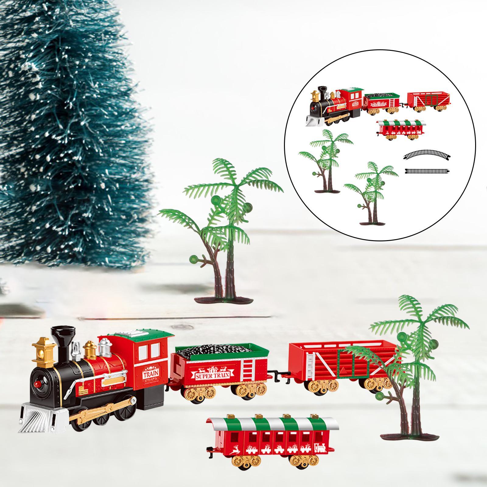 Electric Train Set Railway Tracks Toys Xmas Train Puzzle Toys for Kids Gifts
