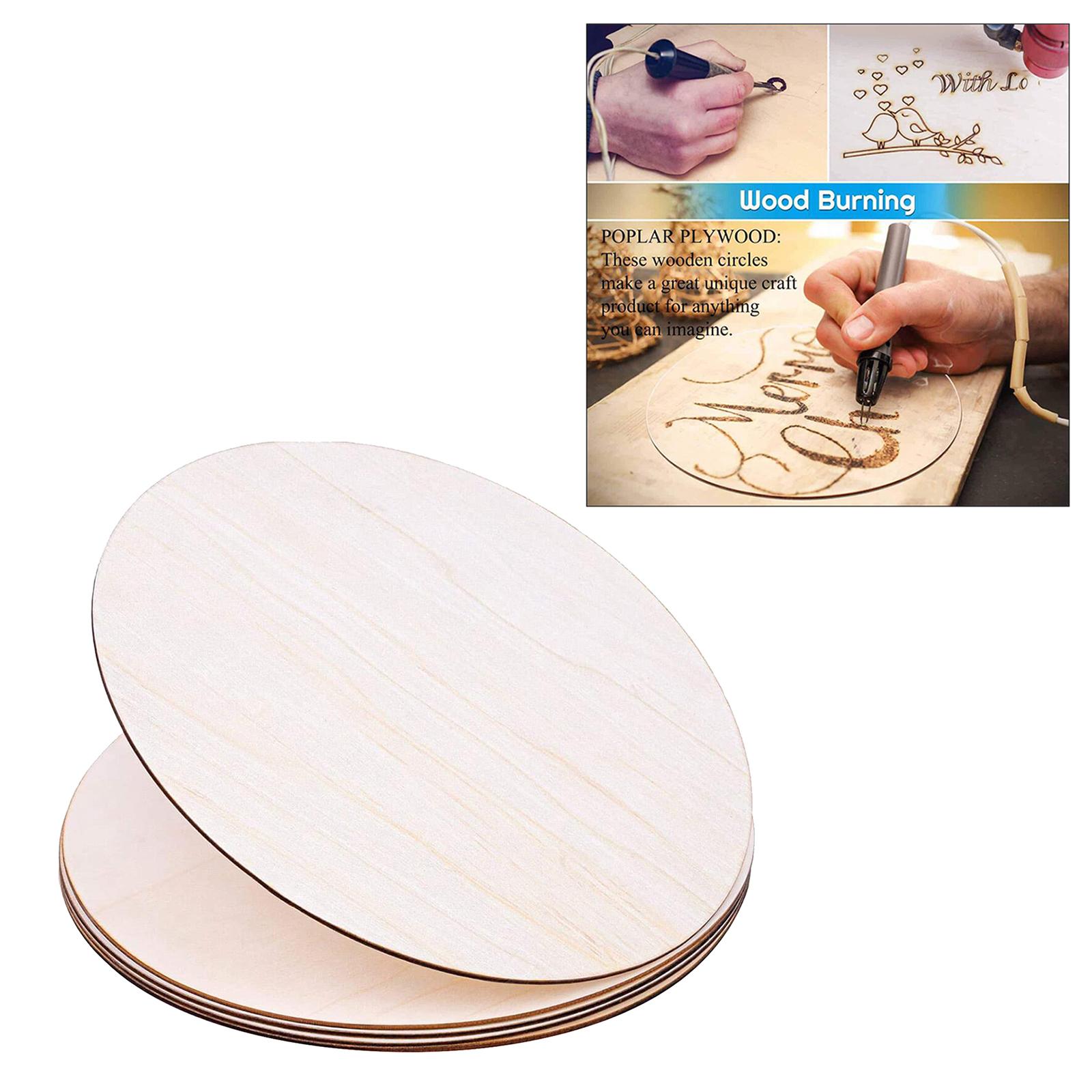 2x5Pcs 12Inch Wood Circles Unfinished Rounds Blank Slices Wooden Cutout Slices