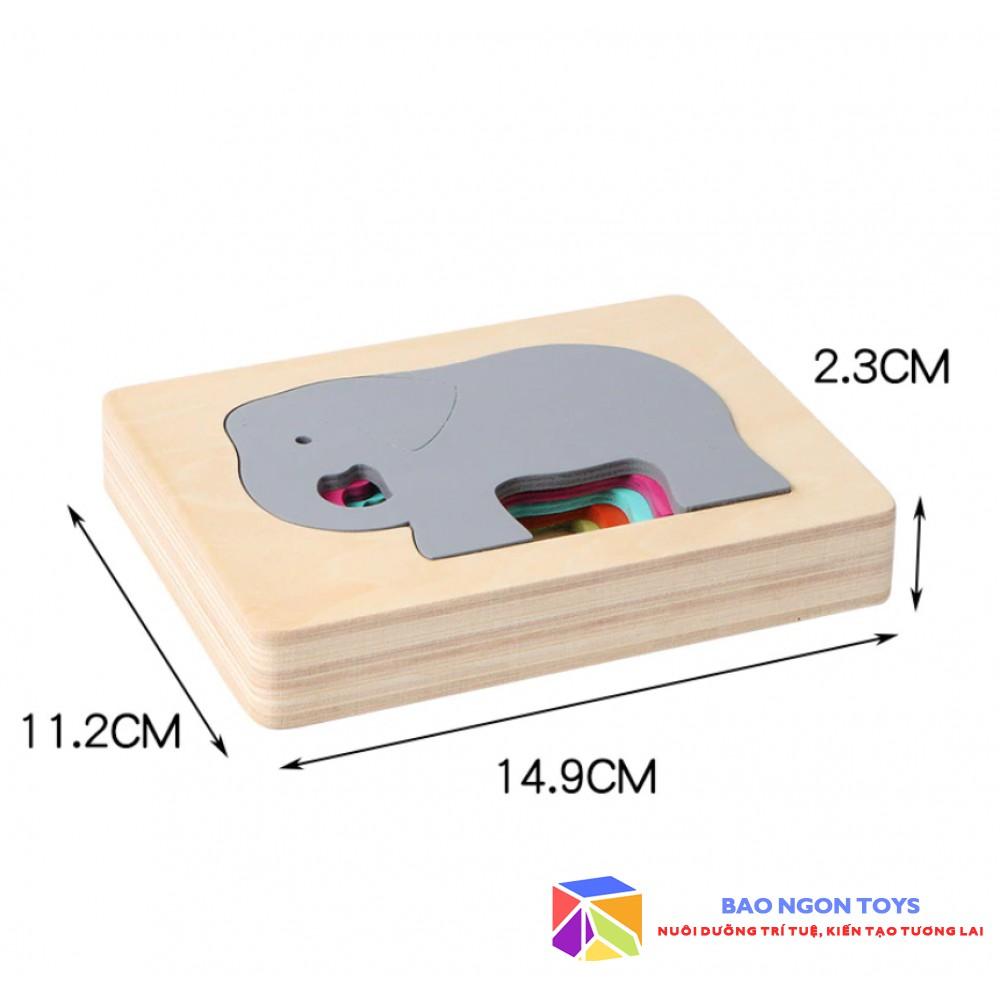 ĐỒ CHƠI XẾP HÌNH ĐỘNG VẬT THEO THỨ TỰ TĂNG DẦN - GIÁO CỤ MONTESSORI THỎA MÃN THỜI KỲ NHẠY CẢM CỦA BÉ