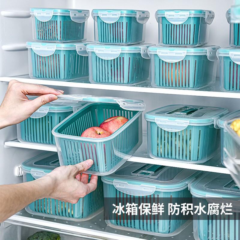 Set 5 Bộ Hộp Đựng Bảo Quản Thực Phẩm Kèm Rổ Thoát Nước Có Nắp Đậy Tiện Lợi