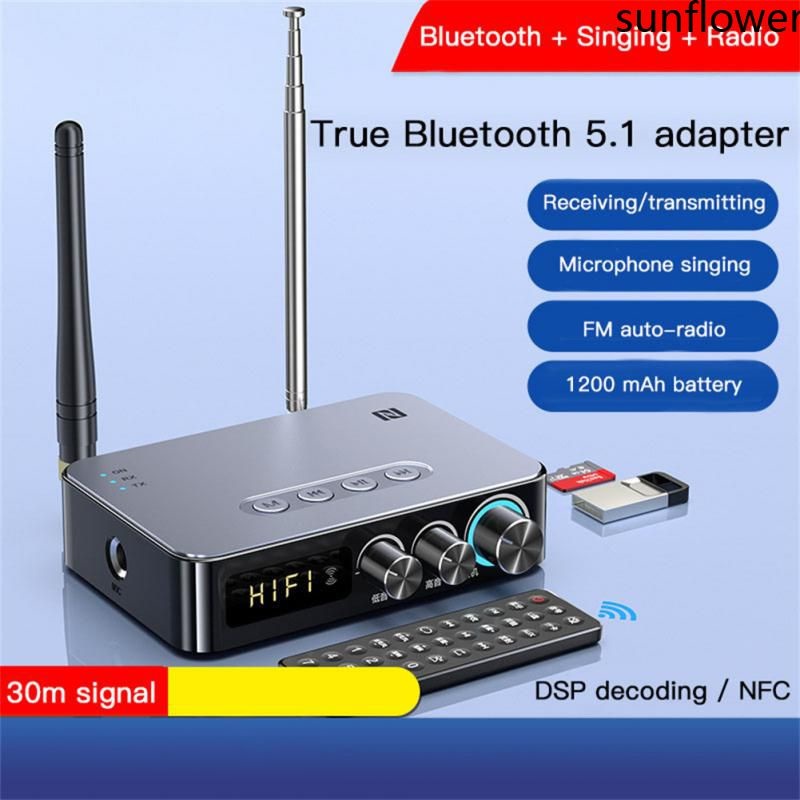 SOAIY Bộ Thu Phát Âm Thanh Bluetooth 5.1 Chuyển Đổi Aux 3.5mm Đầu Đọc Thẻ U/TF/Nhạc Stereo Âm Thanh Vòm 3D Bluetooth M9 Pro - Hàng Nhập Khẩu