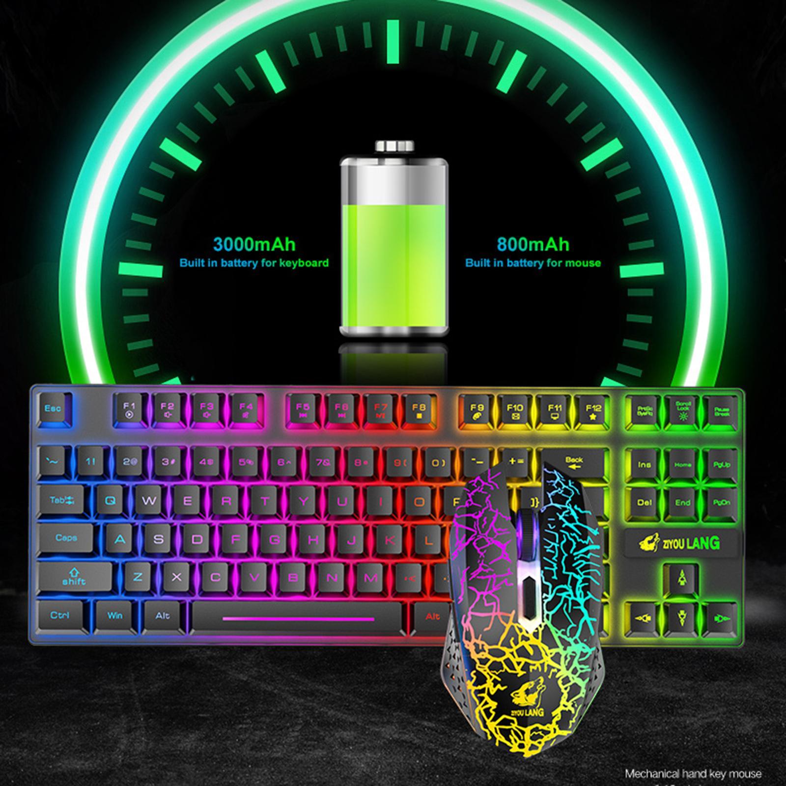 Gaming Wireless RGB Backlit Keyboard and Mouse Combo 2400dpi