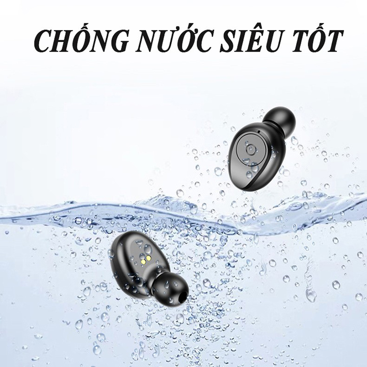 Tai nghe bluetooth TWS-F9 chống nước, chống ồn cao cấp - Kiêm sạc dự phòng