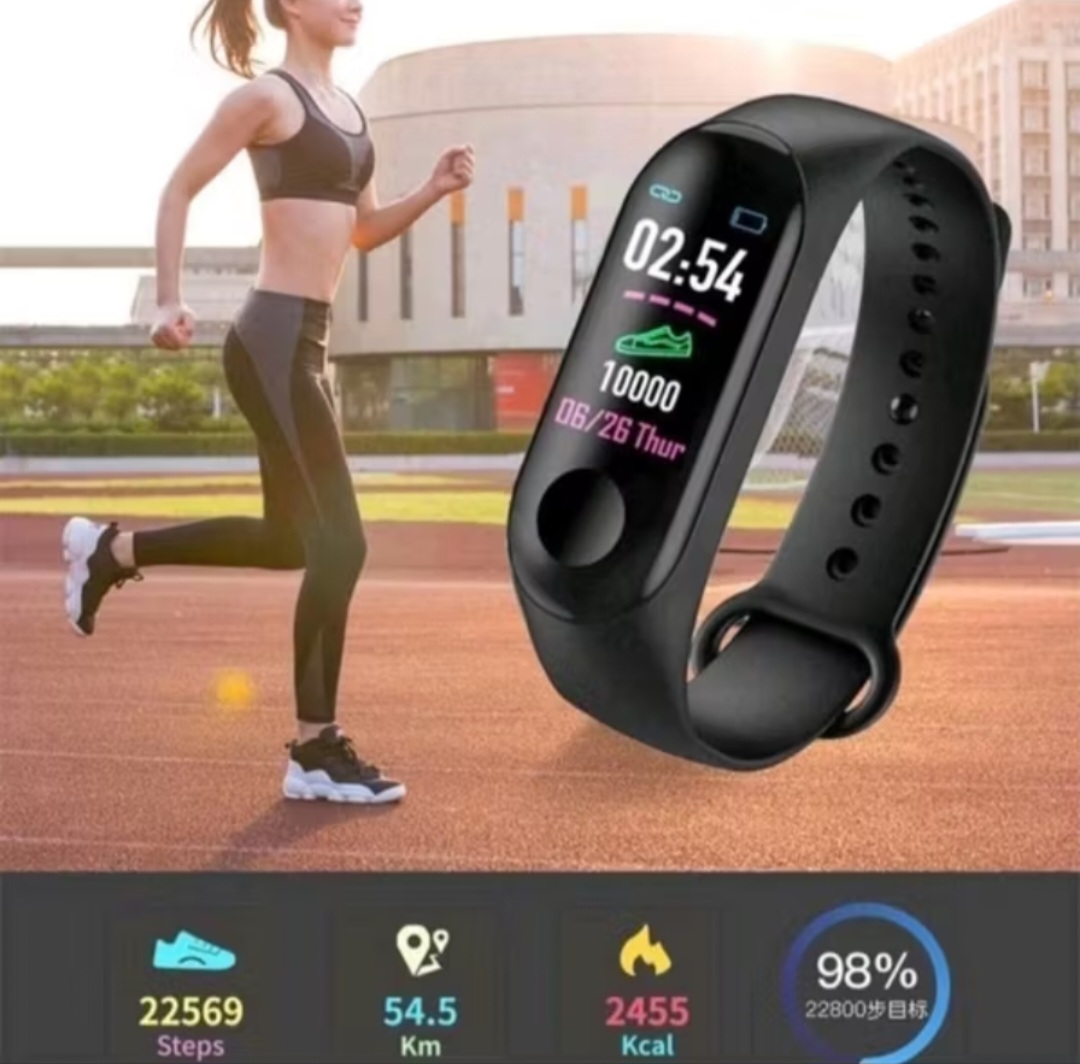 1 CÁI ĐỒNG HỒ ĐEO TAY THỂ THAO BÁO GIỜ ĐO NHỊP TIM BƯỚC CHÂN VẬN ĐỘNG THÔNG MINH